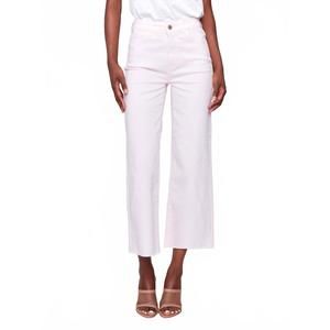 NEW CHARLIE B wide leg twill pants with raw edge in petal